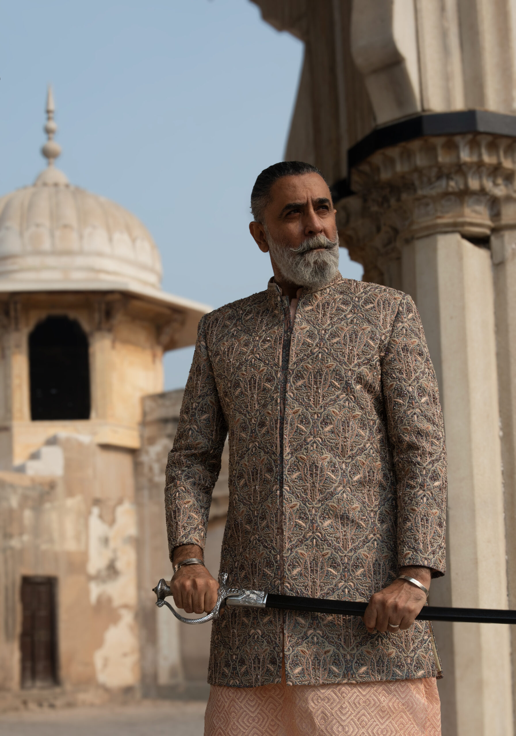 Shahzad Nawaz in Nauman Arfeen Shah Fasana Royal Heritage Sherwani Lahore Shoot