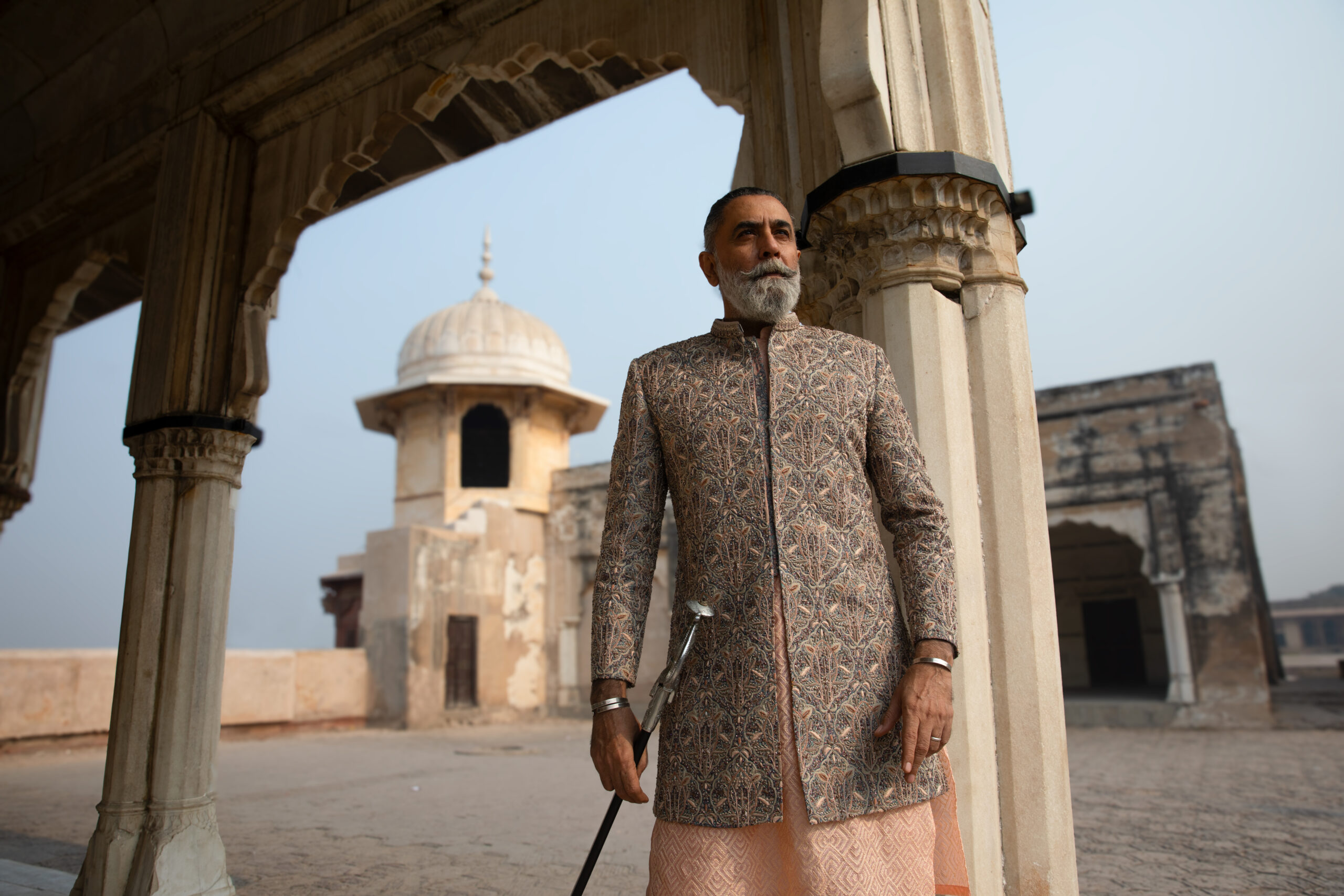 Shahzad Nawaz in Nauman Arfeen Shah Fasana Royal Heritage Sherwani Lahore Shoot