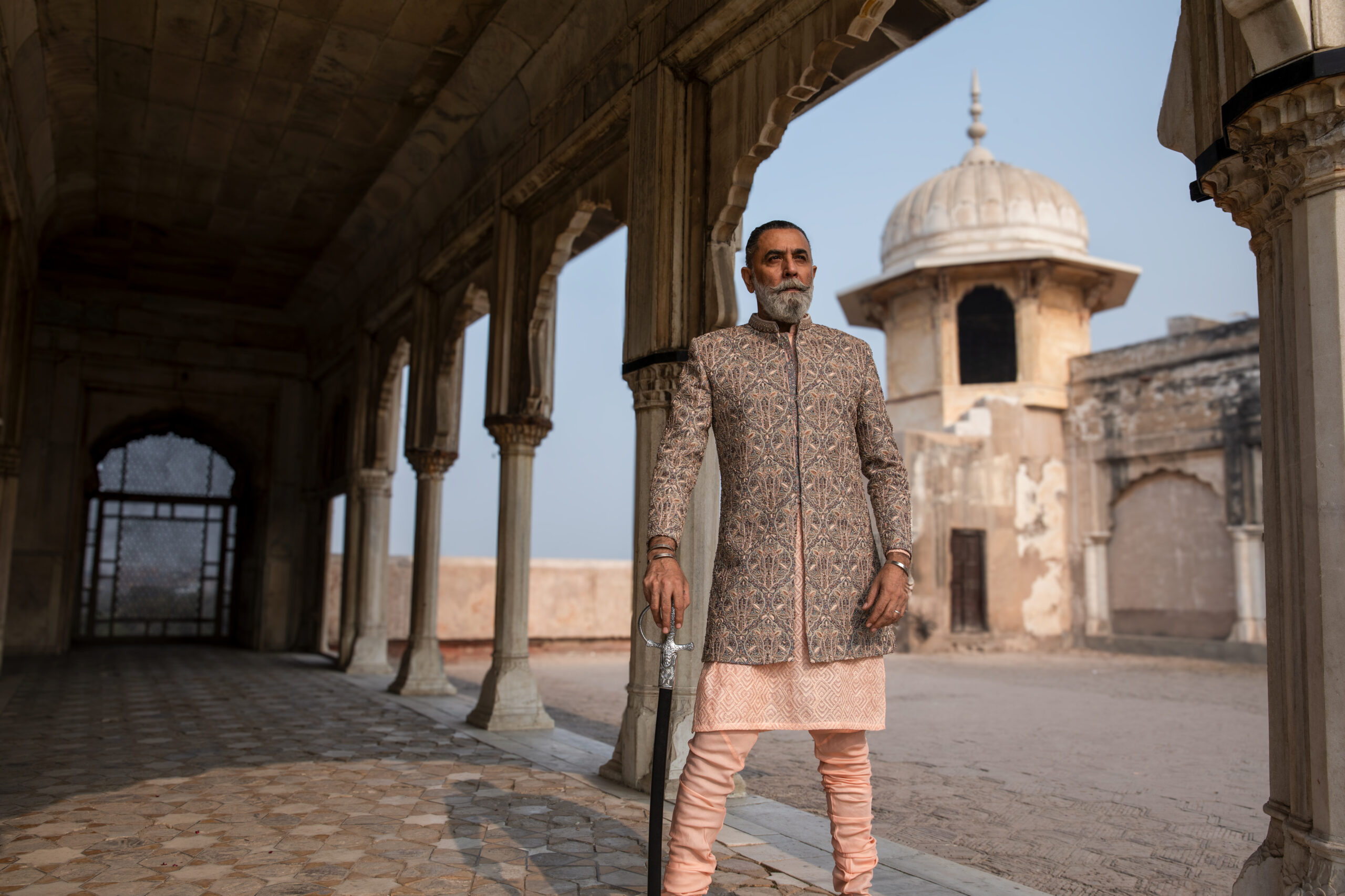 Shahzad Nawaz in Nauman Arfeen Shah Fasana Royal Heritage Sherwani Lahore Shoot