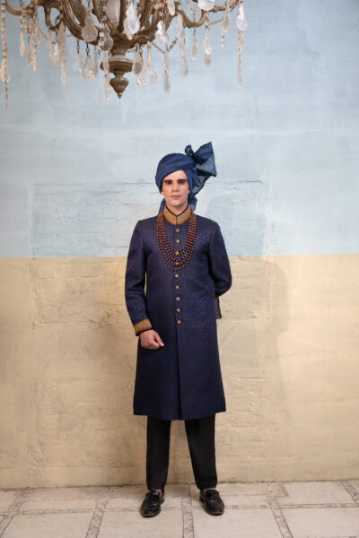 Blue Sherwani for groom