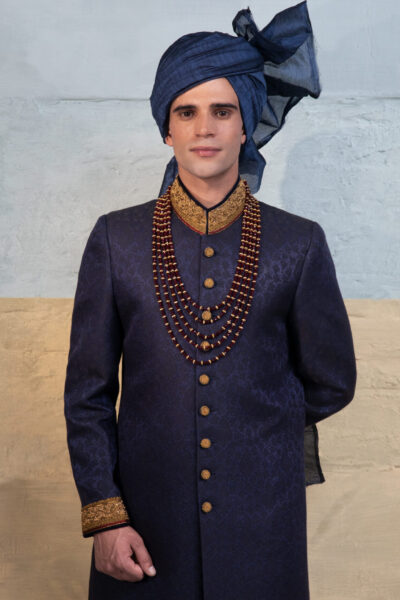 Blue Sherwani for groom