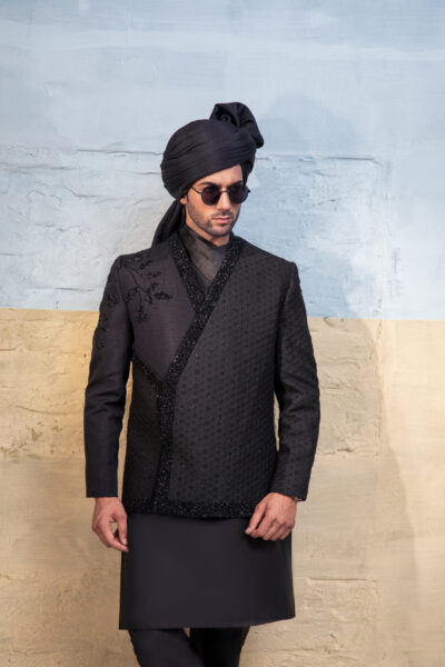 black sherwani - sherwani for groom