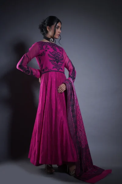 Majestic Magenta Frock - Pink Frock - Ladies Dresses of Naushemian by Nauman Arfeen