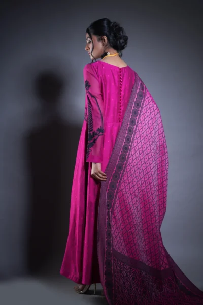 Majestic Magenta Frock - Pink Frock - Ladies Dresses of Naushemian by Nauman Arfeen