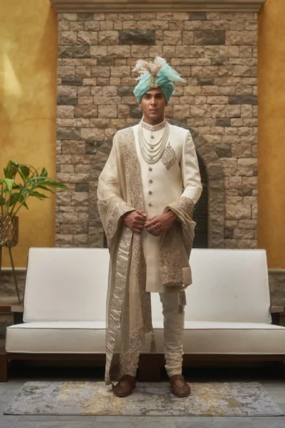 White Sherwani - Sherwani for Groom - Sherwani for Men