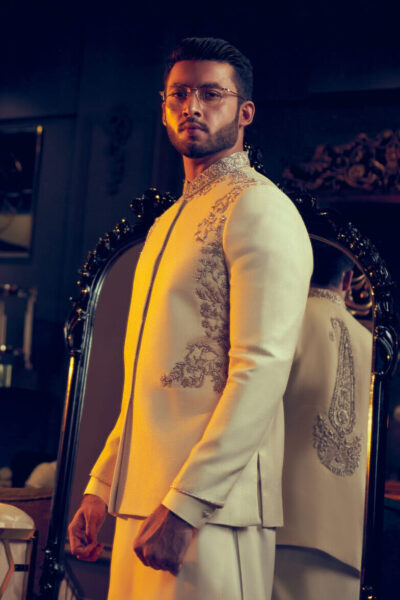 Naushemian by Nauman Arfeen Plain Prince Coat
