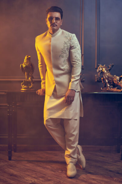 Elegant Prince Coat paired with a matching Kurta Pajama