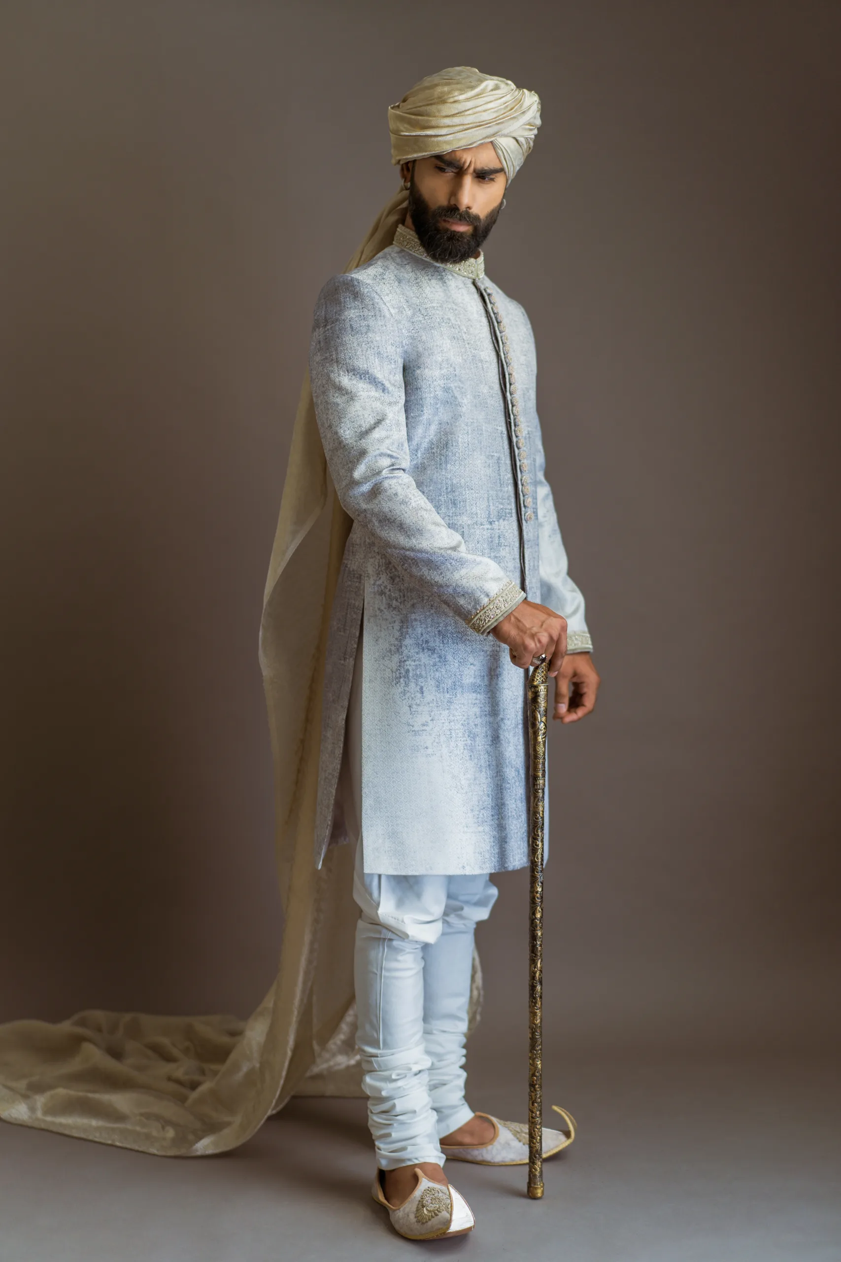 FA_04362 A white Sherwani - Sherwani for Groom - Sherwani for Men