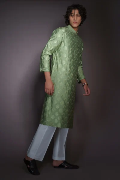Green Embroidered Kurta