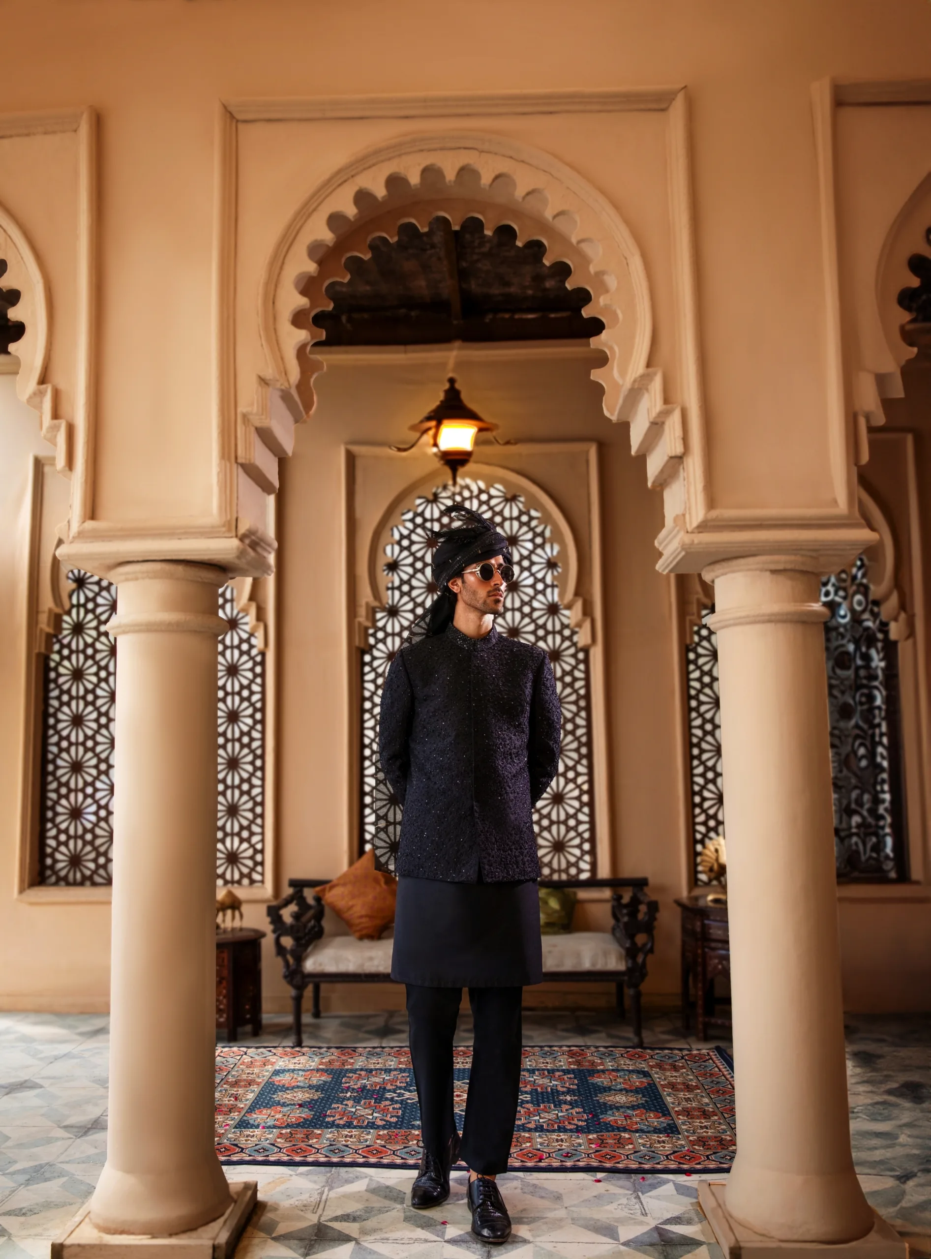 IMG_1453 Exude timeless elegance in this stunning black prince coat. Get unlimited Prince Coat designs. Get a royal Prince coat of Nauman Arfeen