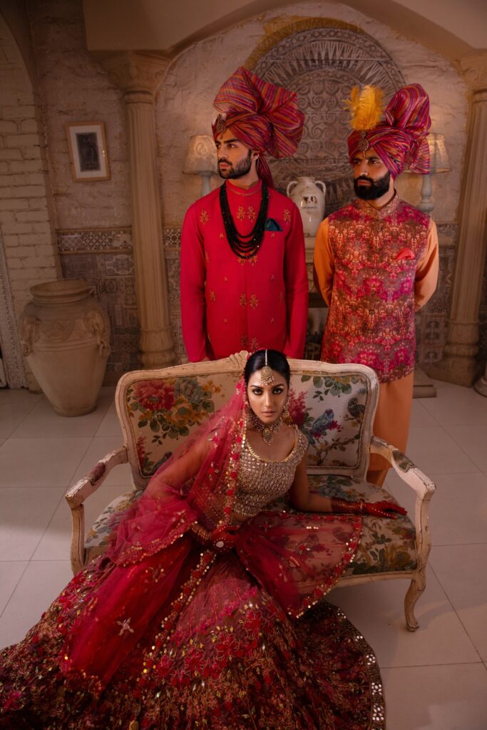 Cardinal Waistcoat with Festive turban and Kurta Set