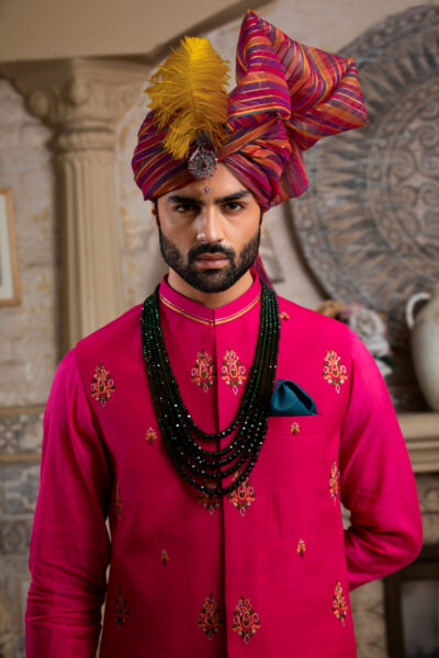 Ruby Red Waistcoat - best designer in Pakistan