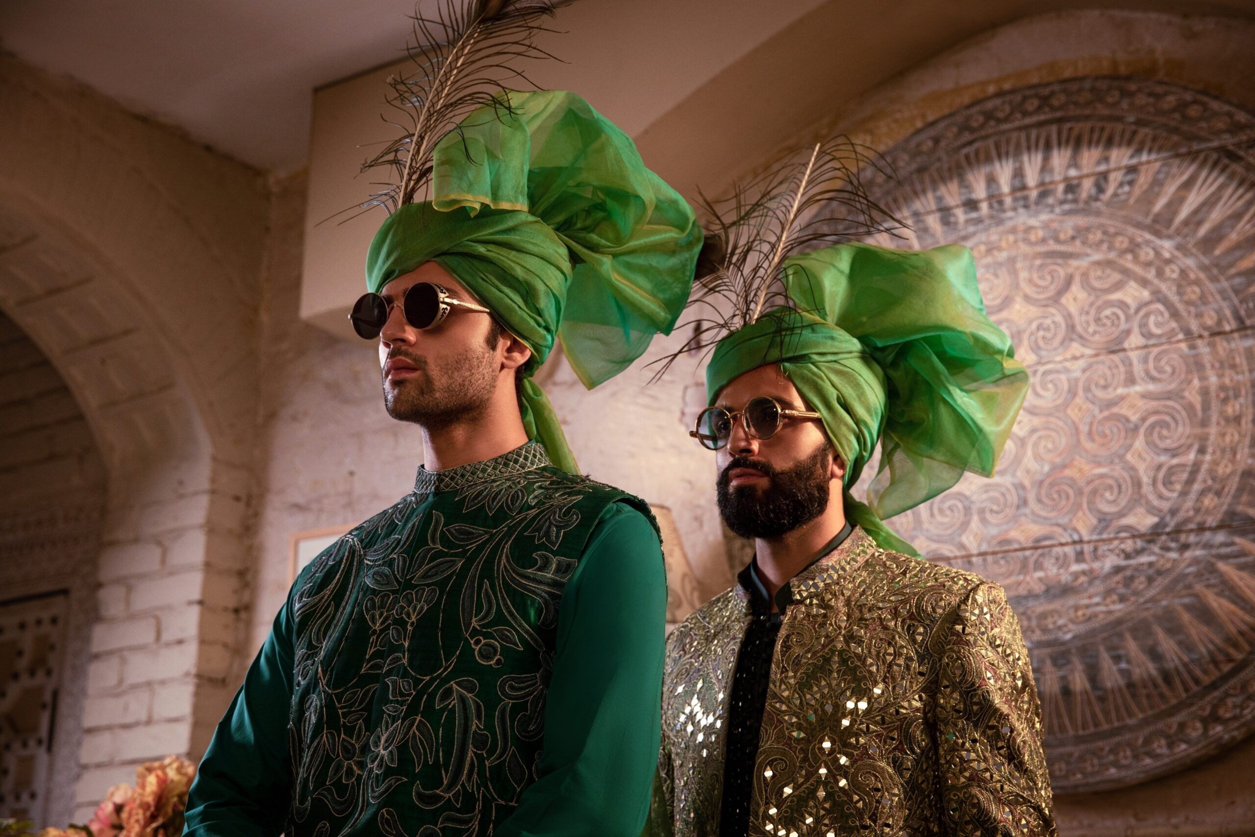 Turban groom wearing sherwani and turban by the best designer in pakistan - buyturban in pakistan naushemian by nauman arfeen - turban collection of naushemian by nauman arfeen