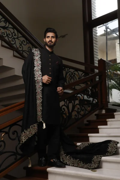 black sherwani - Sherwani for Groom - Sherwani for Men