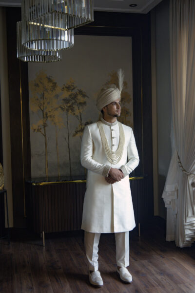 Groom Sherwani - White Sherwani for Groom
