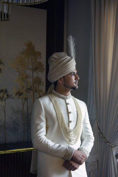 Groom Sherwani - White Sherwani for Groom