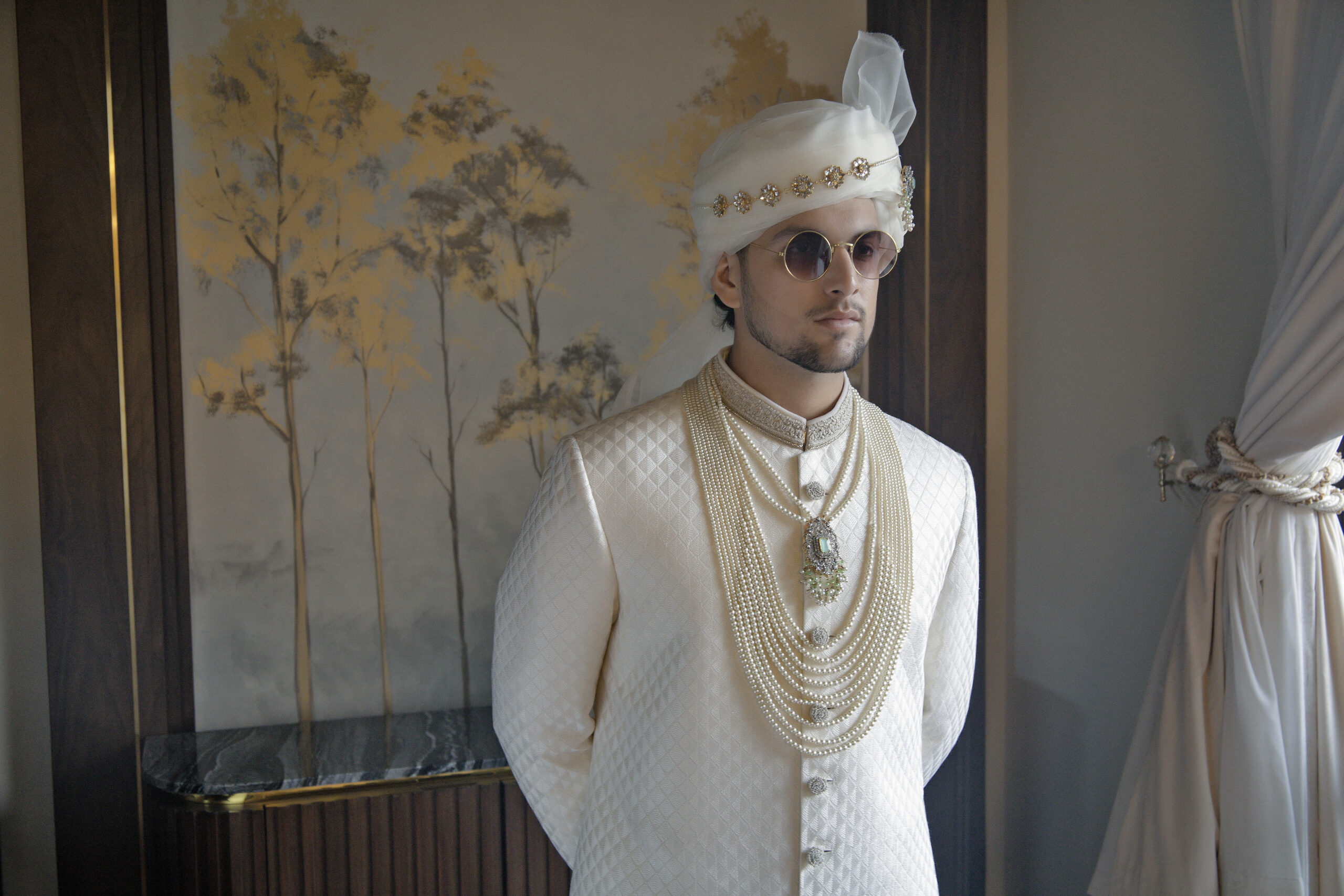 Best Pakistani Groom Sherwani - Ivory White Sherwani