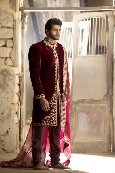 maroon sherwani - Sherwani for Groom - Sherwani for Men