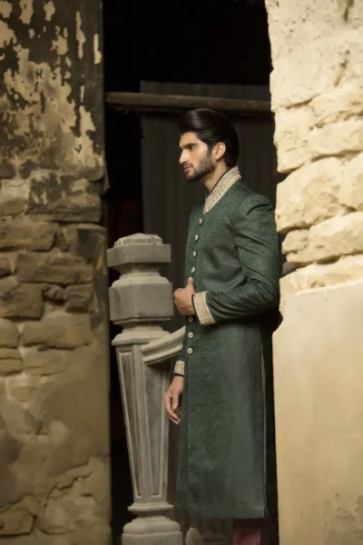 green sherwani - Sherwani for Groom - Sherwani for Men