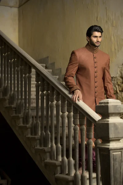 brown sherwani - Sherwani for Groom - Sherwani for Men